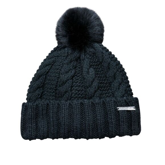 Michael Michael Kors Knit Beanie with Faux Fur Pom Pom - Picture 1 of 4